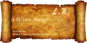 Láncz Margit névjegykártya